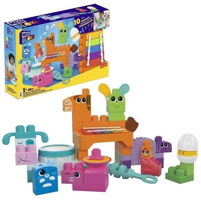 MEGA BLOKS-Les Musiciens de la Ferme-Jouet sensoriel (45 pcs) HPB46