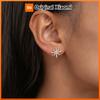 Skyrim Shinny Clear Zircon North Star Stud Earring Stainless Steel Gold Color Women's Earrings Trendy Jewelry Gift Wholesale