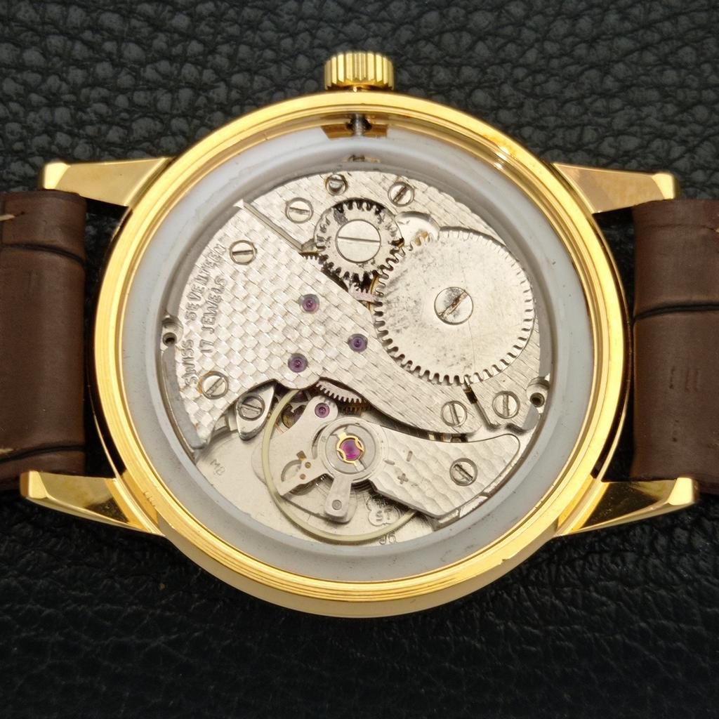 RELÓGIO MASCULINO MONTINE VINTAGE SUÍÇO DE CORDA MANUAL MOSTRADOR PRATEADO REFORMADO a441569-5