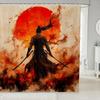 Boys Girls Japan Style Shower Curtain Japanese Geisha Bath Curtain Cherry Blossoms Bathroom Accessories Kids Teens