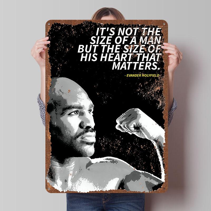 Evander Holyfield Boxer Metal Posters Custom Vintage Metal Signs Wall Art Tin Plaque for Man Cave Home Deco Bedroom Decoration