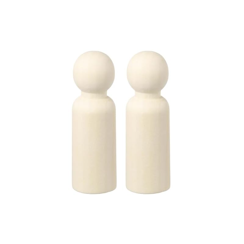 uxcell Wooden Peg Dolls (2-Pack), 3.5-inch Boy Shape, Unpainted, for Crafts, DIY, Art & Painting.
