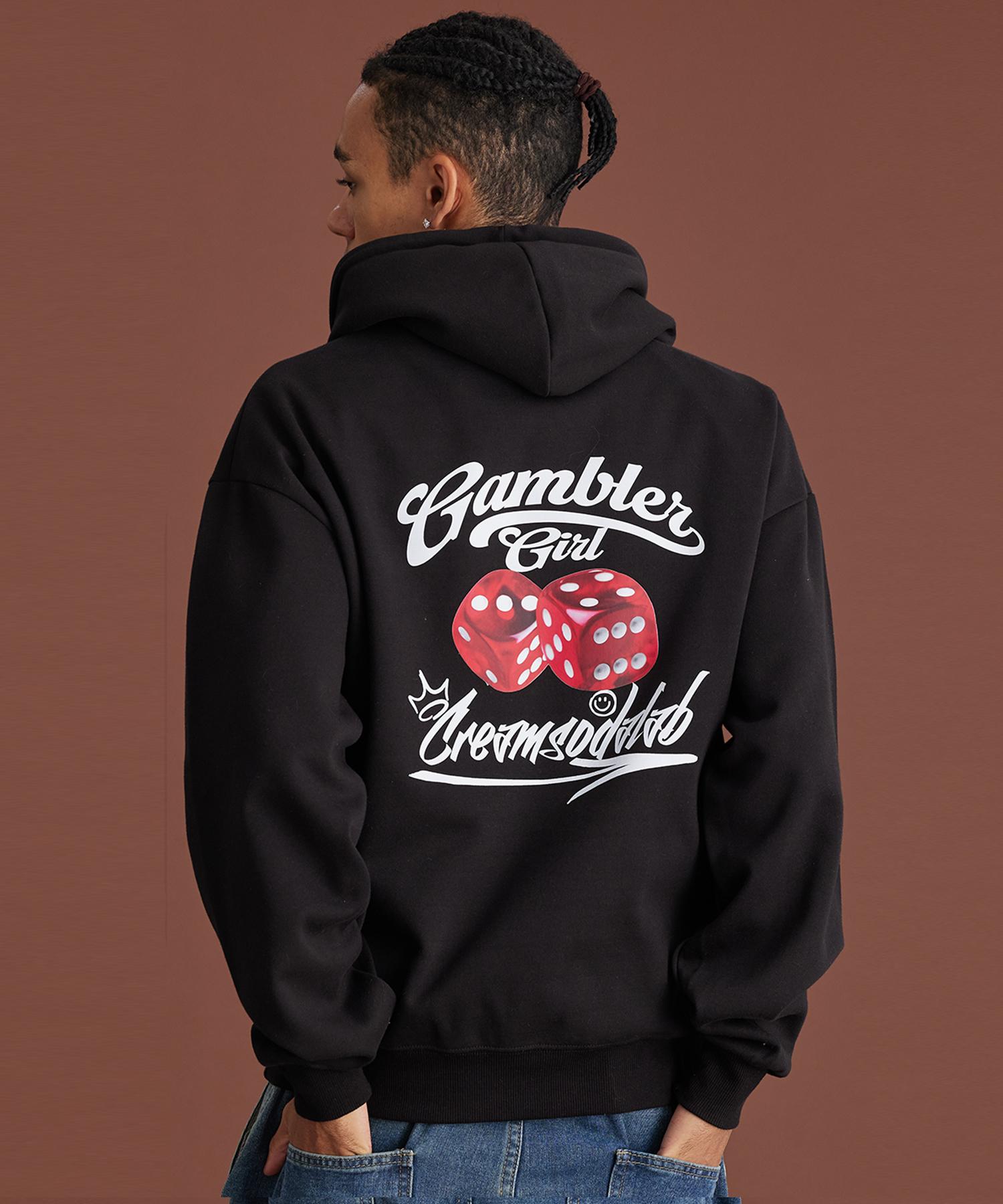 Cream Soda Lab Gambler Girl Red Dice Black White Hoodie M