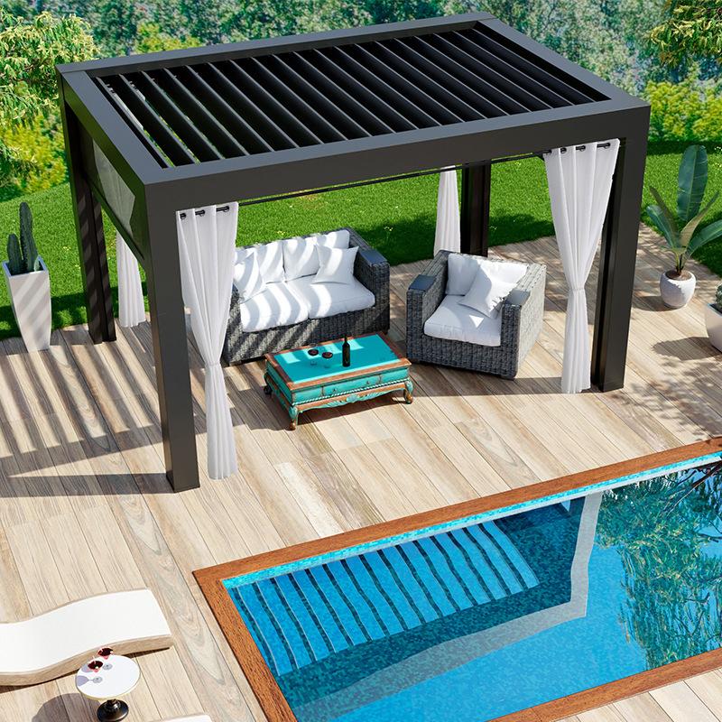 Gazebo Terrace Curtain Finished Waterproof Curtain Outdoor Outdoor Waterproof Yarn