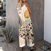 Women Spaghetti Strap Jumpsuit Cartoon Night Moon Cloud Star Print Wide Leg Pants With Pockets
