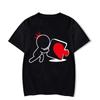 Cartoon Girl Boy Heart Puzzle Print Couple T-Shirt Short Sleeve Loose King Queen Tshirts Trend Lovers Shirt Unisex Tees
