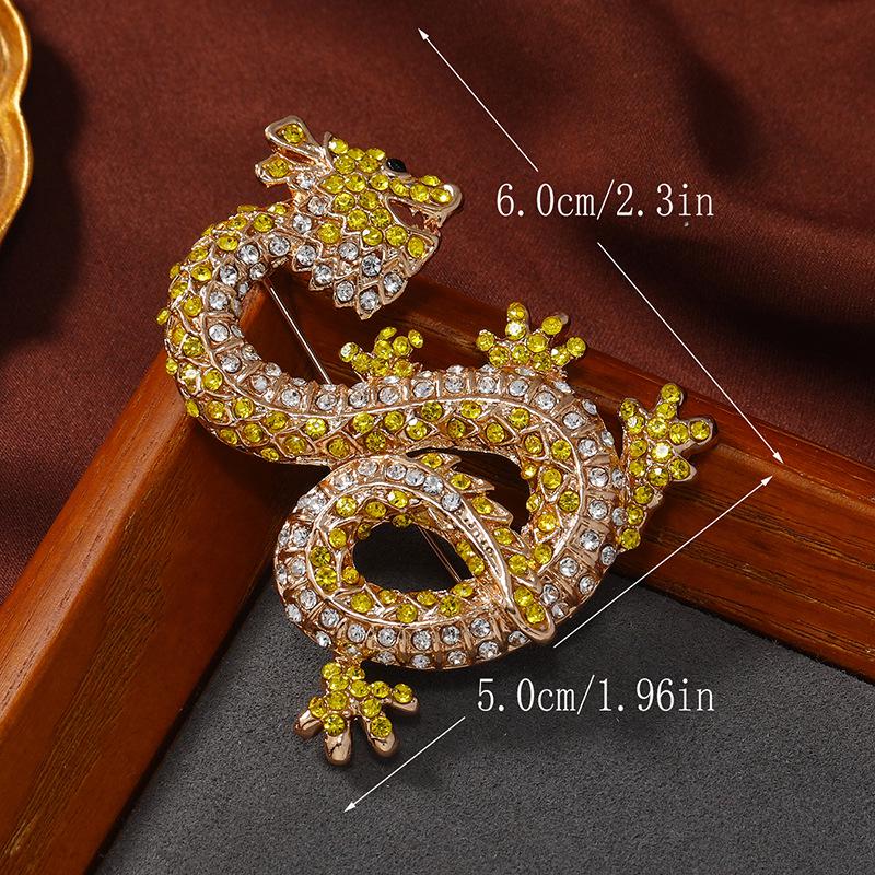 Exquisite Zodiac Dragon Brooch: Luxurious Unisex Retro Pin for 2024 New Year