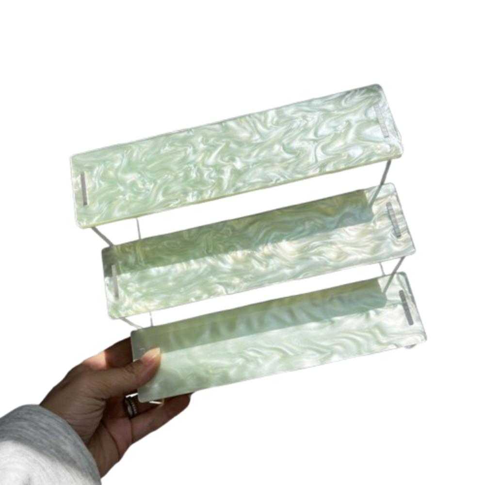 

Dazzling Storage Display Rack Acrylic Doll Figures Model Shelf Dessert Display Stand Cupcake зелёный