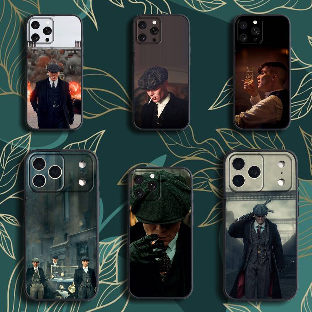 Movie P-Peaky-S B-Blinders Phone Case For iPhone 17,16,15,14,13,12,Pro,Max,Plus,E,SE4,Air,Mini Black Soft Box