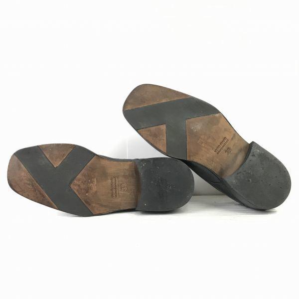 Made In Italy VARESE All Leather Grain Straight Tip Dress Business Shoes Size 39 24.5 Black(USED)