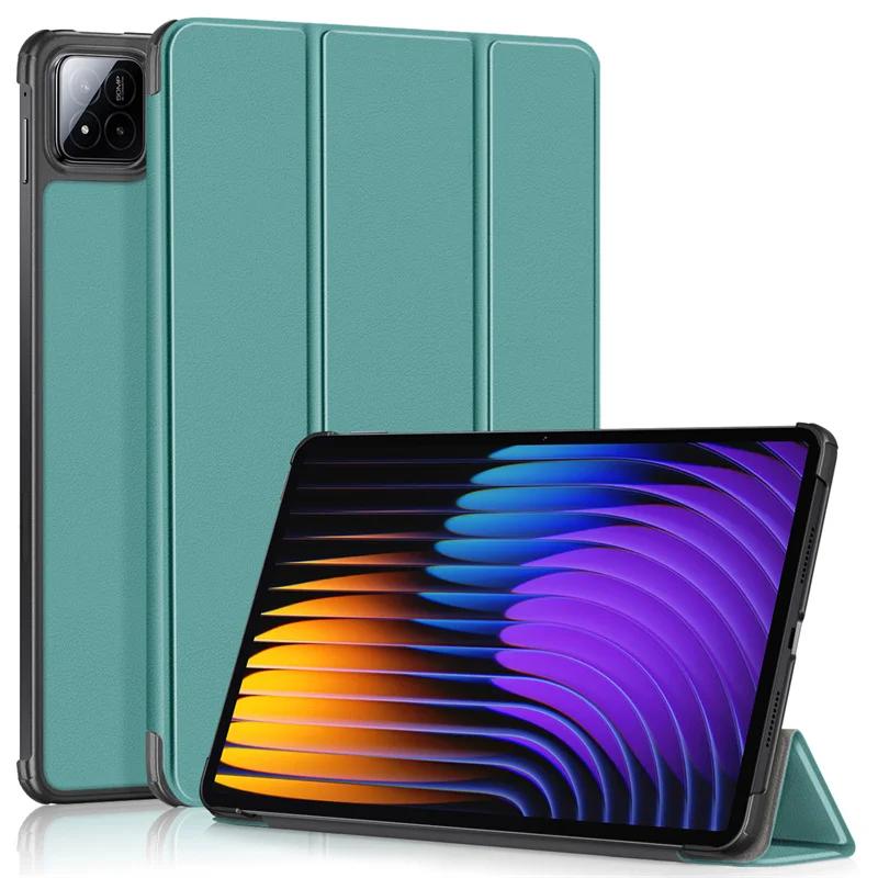 

Чехол Funda для Xiaomi Pad 7 11,2 Модный Магнитный Умный Кожаный Чехол-Обложка Для Coque Xiaomi Pad 7 Pro Чехол 11,2 дюйма Xiaomi Pad 7 11.2 зелёный