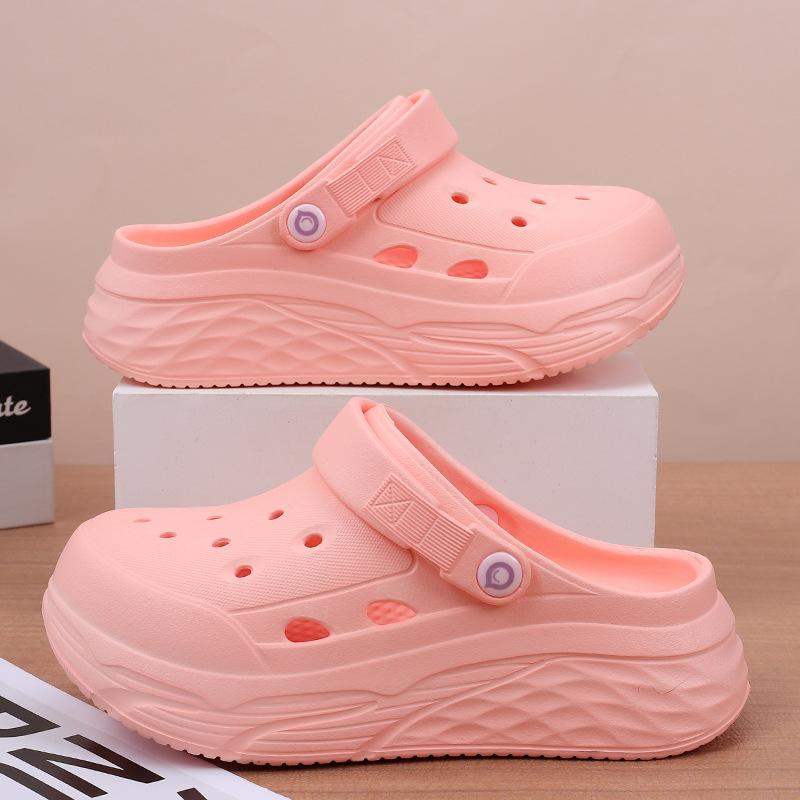 Women's Soft EVA Summer Slippers Round Toe Flat Home Slides Dry Wedges Platform Beach Sandals Thick Bottom Garden Use