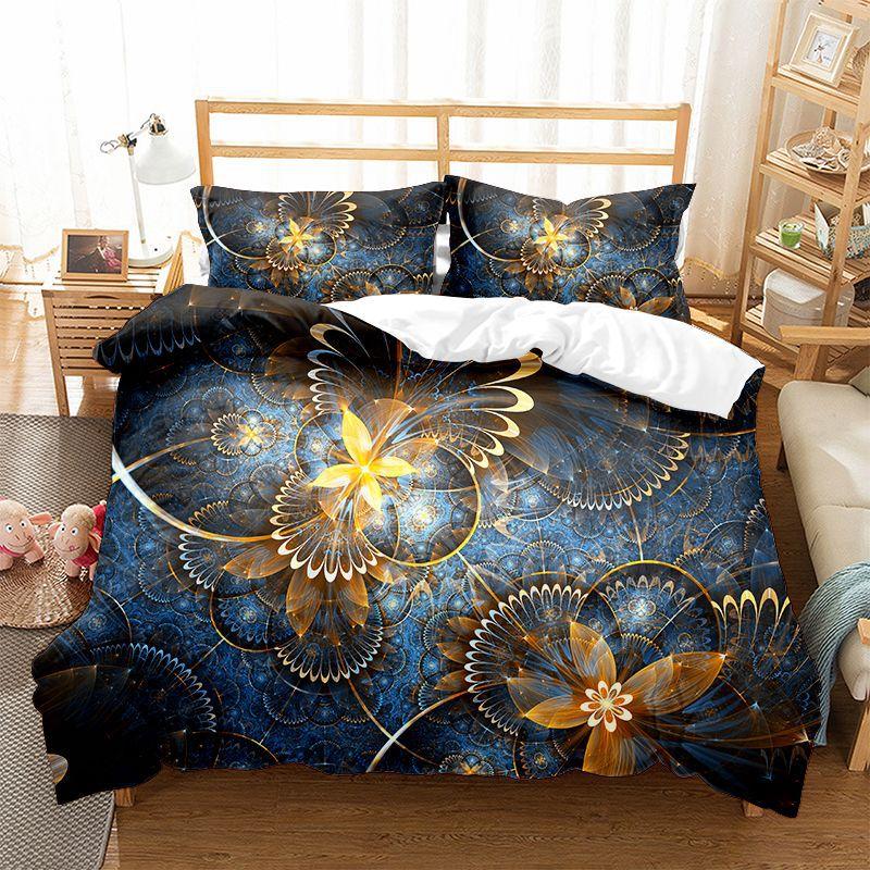 

датура,мандала Комплекты постельного белья класса люкс, Покрывала с европейскими цветами для кроватей размера кинг, Комплект пододеяльника для бохо, 228x228 EU single(135x200cm)