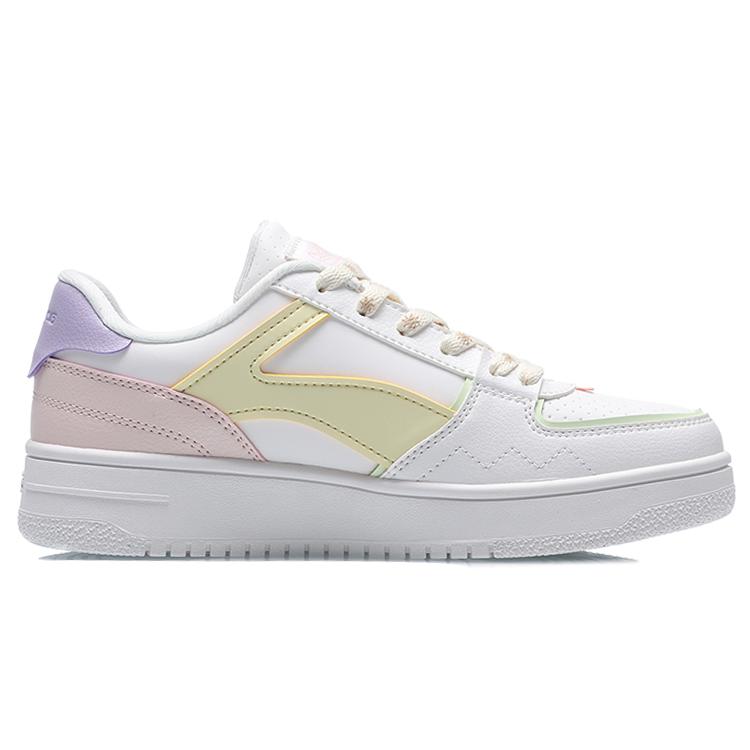 Li Ning Synthetic Leather Slip Resistant, Abrasion Resistant, Lightweight Low Top Skateboard Shoes Women's AGCQ378-7