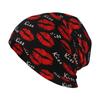 Red Lip Print Printed Pattern Knitted Hat Casual Hanging Woolen Hat Chemotherapy Patient Headscarf Unisex Knitted Hat