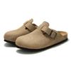 Papuci Mule Clasici cu Vârf Închis pentru Bărbați cu Talpă de Plută Birken Stock Shoes Boston Clogs Papuci cu Talpă de Plută Papuci de Plajă din Piele Velur pentru Bărbați Bărbat