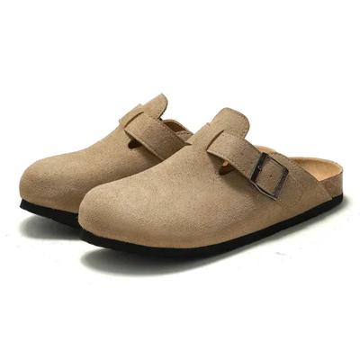 Klassische geschlossene Pantoletten für Herren mit Kork Birkenstock Schuhe Boston Clogs Kork Pantoletten Herren Wildleder Strandpantoletten Mann