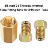 MuHize 3/16 Brake Line Fittings - Premium 18 PCS 3/8' 24 Threads Brake Fittings Assortment For 3/16' Tube (6 Unions, 12 Nuts)