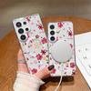 Amazon Popular Samsung Mobile Phone Case S25Ultra Magnetic Transparent S23 Pink Floral S24 Anti-drop Protective Case