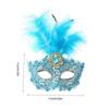 Creative Plastic LED Glowing Mask Rhinestone Half Face Mask Feather Mask Lace Makeup Venice Masquerade Mask Girl