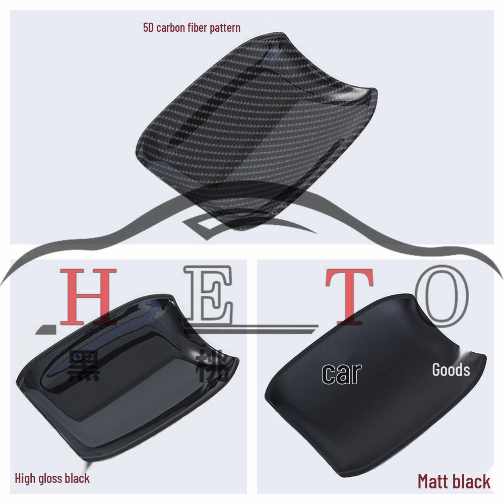 

24 Jetour Traveller Rearview Mirror, Front Fog Light, and Fuel Tank Cap Decorative Patch Set Glossy Black ABS ht07