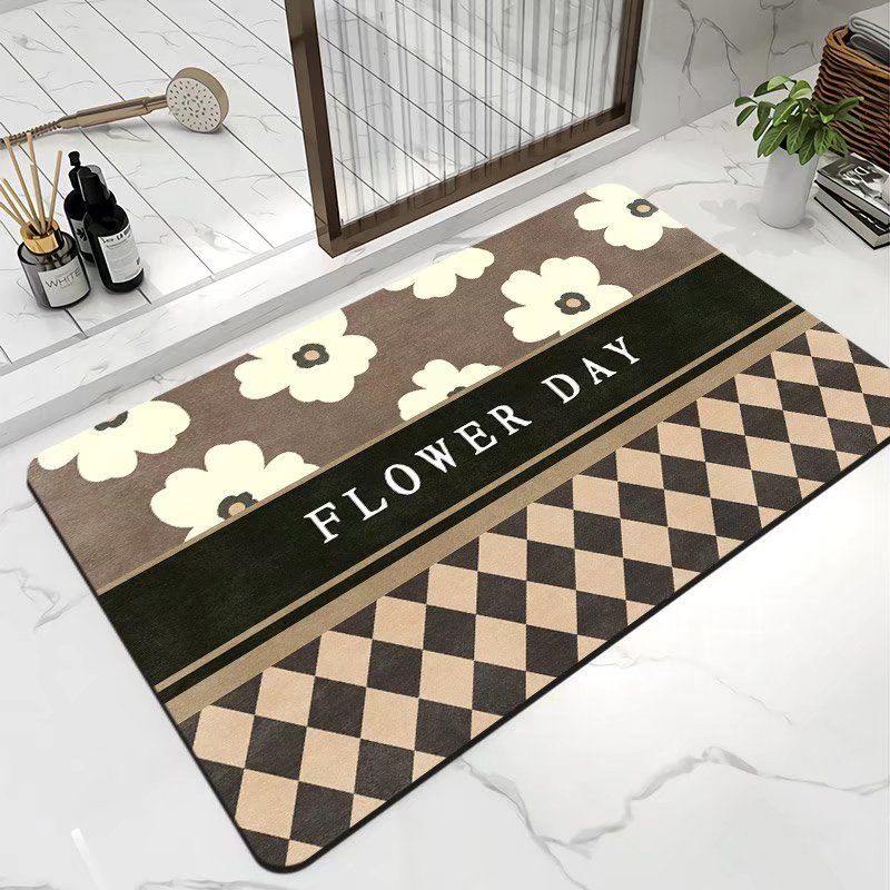 Diatom mud cushion toilet absorbent pad toilet door non-slip foot pad quick drying toilet bathroom floor mat oval