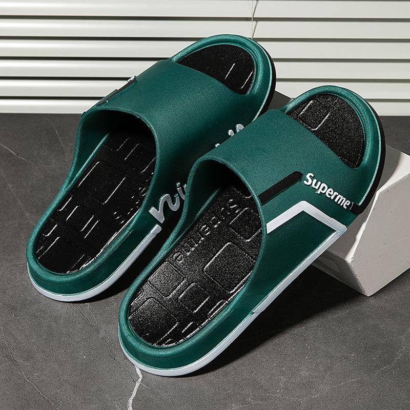 

Летние мужские тапочки модный тренд верхняя одежда одно слово комнатные нескользящие сандалии мужская домашняя обувь 44/45 темно-зеленого