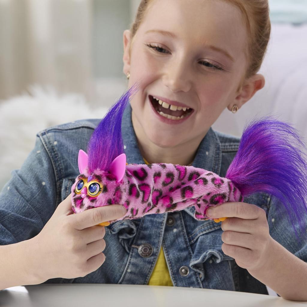 Hasbro Furby DJ Furblets Kitty Love Mini Friend powered plush toy with expandable sounds and for ages 6 and blue and authentic product Furby-speaking