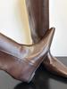 In Stock: Women's Coffee Brown Square Toe Boots with 5cm Hidden Heel - Stylish Autumn Design for Long, Straight-Looking Legs.