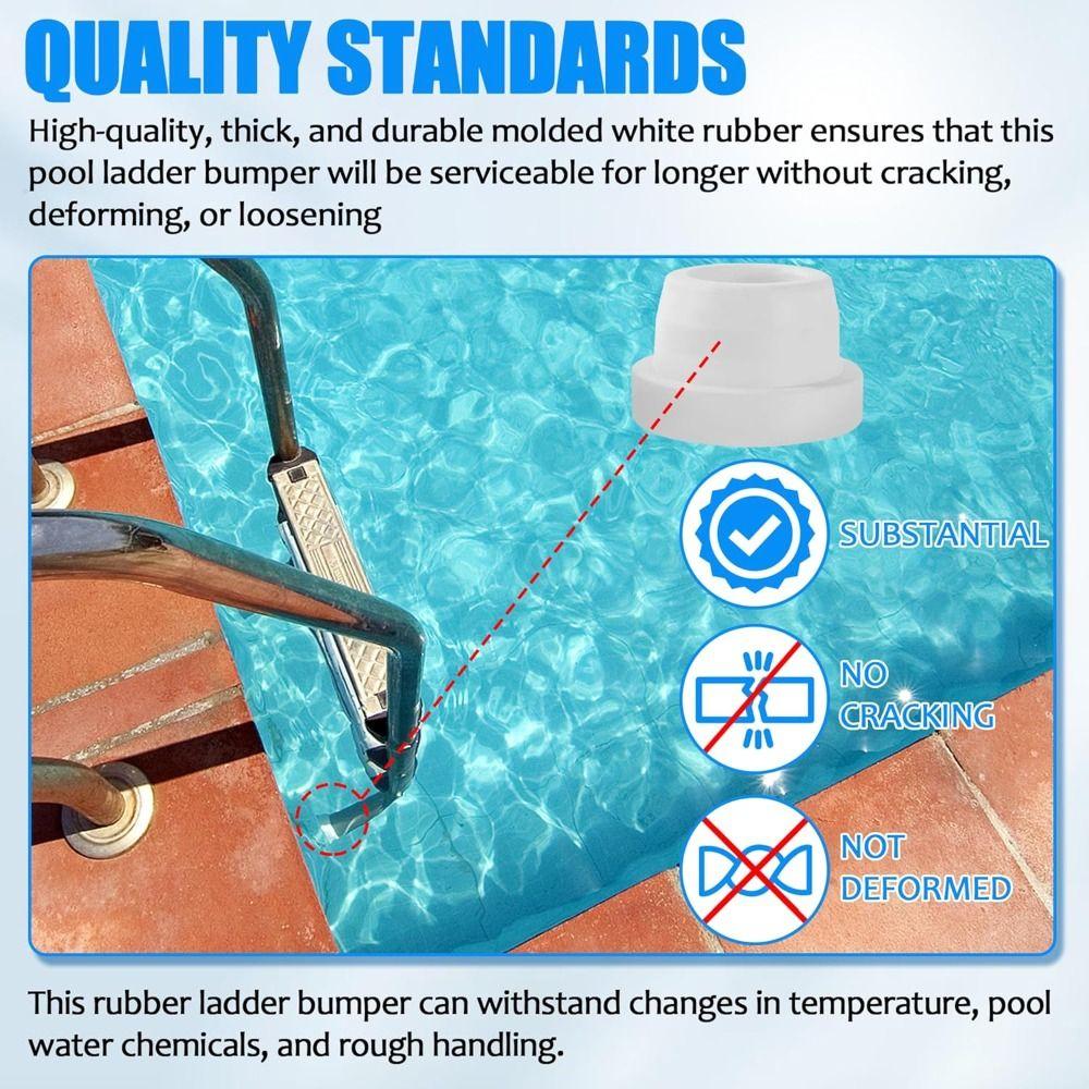 Rubber Pools Ladder Caps White End Plugs New Pools Ladder Bumpers  Inground Pools Ladder
