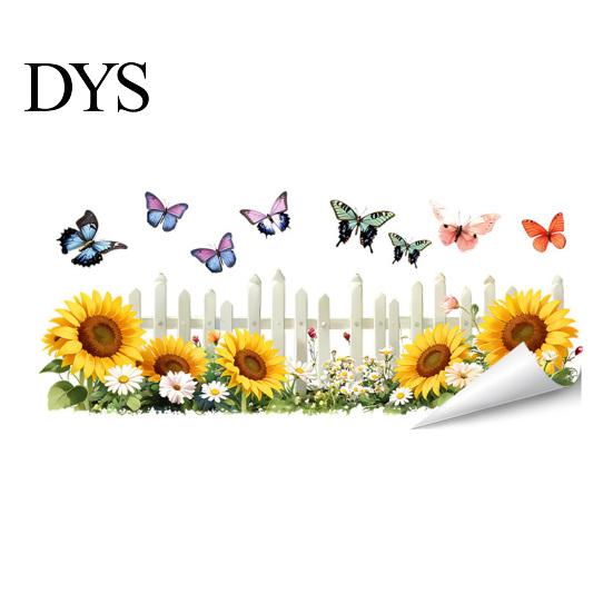 Multi-scenario Wall Decoration Flowers Plants Sticker Self-Adhesive Hanging Vines Wildflower Butterfly Healing Home Decor Removable Art Mural