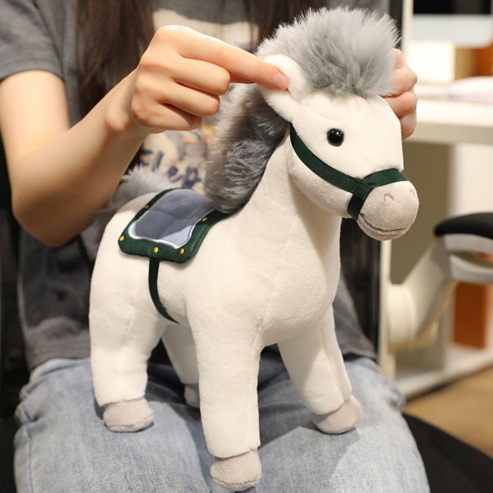 Cute Horse Plush Doll Toys Soft Zodiac Pony Figurine Stuffed Animal Horse Horse Ornament