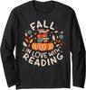 Fall In Love With Reading Book Autumn Pumpkins Long Sleeve T-Shirt