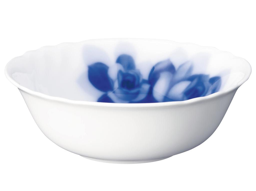 Okura Touen Blue Rose Janet 15cm Porridge Bowl, Approx. 480cc, Microwave and Dishwasher Safe, Made in Japan, 45F/8110