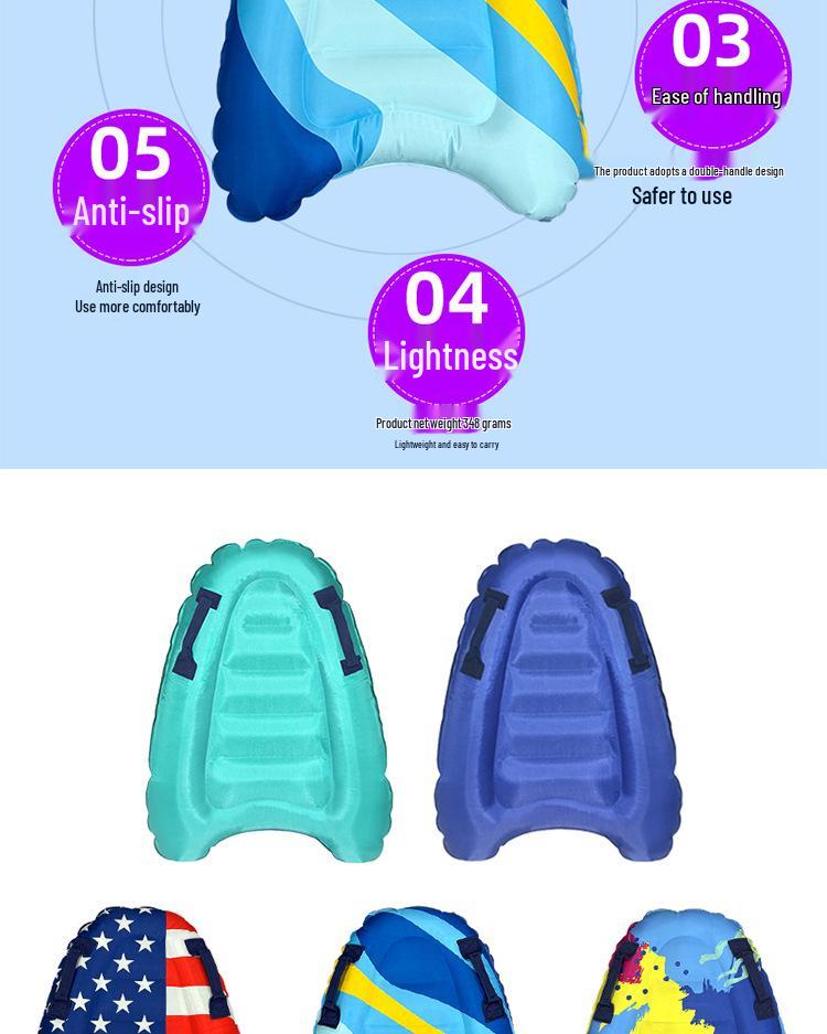 Eco-Friendly Children's Inflatable Surfboard: Thickened PVC Floating Board with Handle for Summer Water Play.