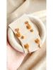 Fun & Cute Caramel Bread Drip Oil Geometric Stud Earrings: Cartoon Niche Light Luxury Accessories