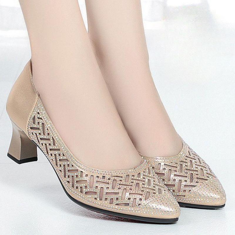 

Summer Breathable, Comfortable, Non-slip, Soft-soled, Comfortable Mesh Hollow-out Versatile Mid-heel Breathable Women s Shoes 41 шампанського