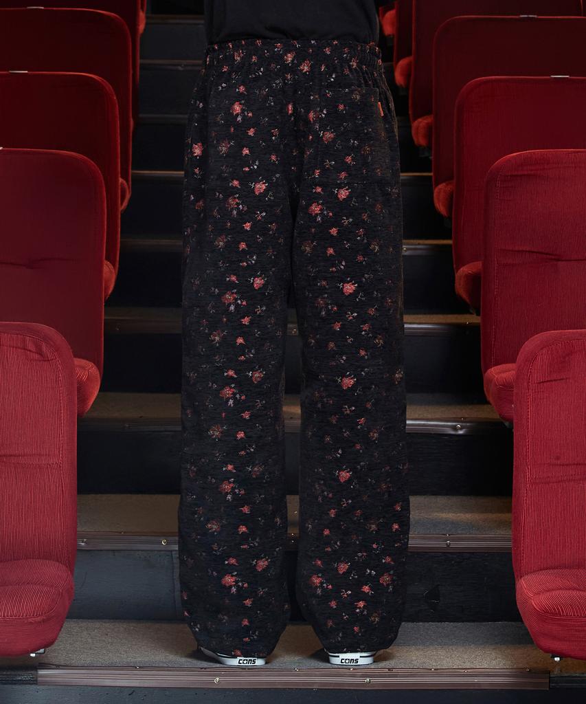 UNALLOYED Floral Jacquard Pants / Black