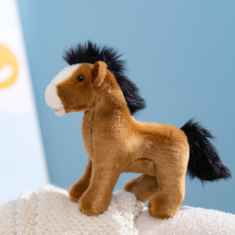 

Cute simulation pony doll plush toy brown pony zodiac horse doll children soothing doll 20cm（0.1kg）
