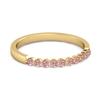 Pink CZ Half Eternity Design Band Women Wedding Ring  - 925 Sterling Silver Gold Vermeil