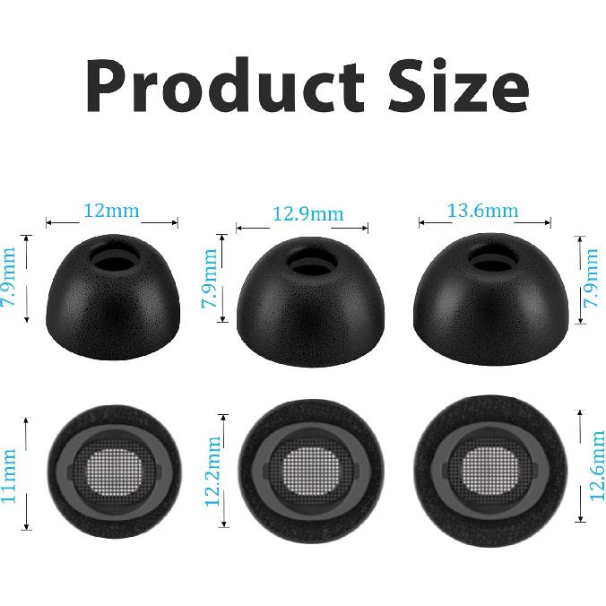 Adhiper Foam Ear Tips for Samsung Galaxy Buds3 Pro (2024) Earbuds, Comfort Replacement Tips with Memory Foam & Built-in Dust Mesh & Secure Buckle,