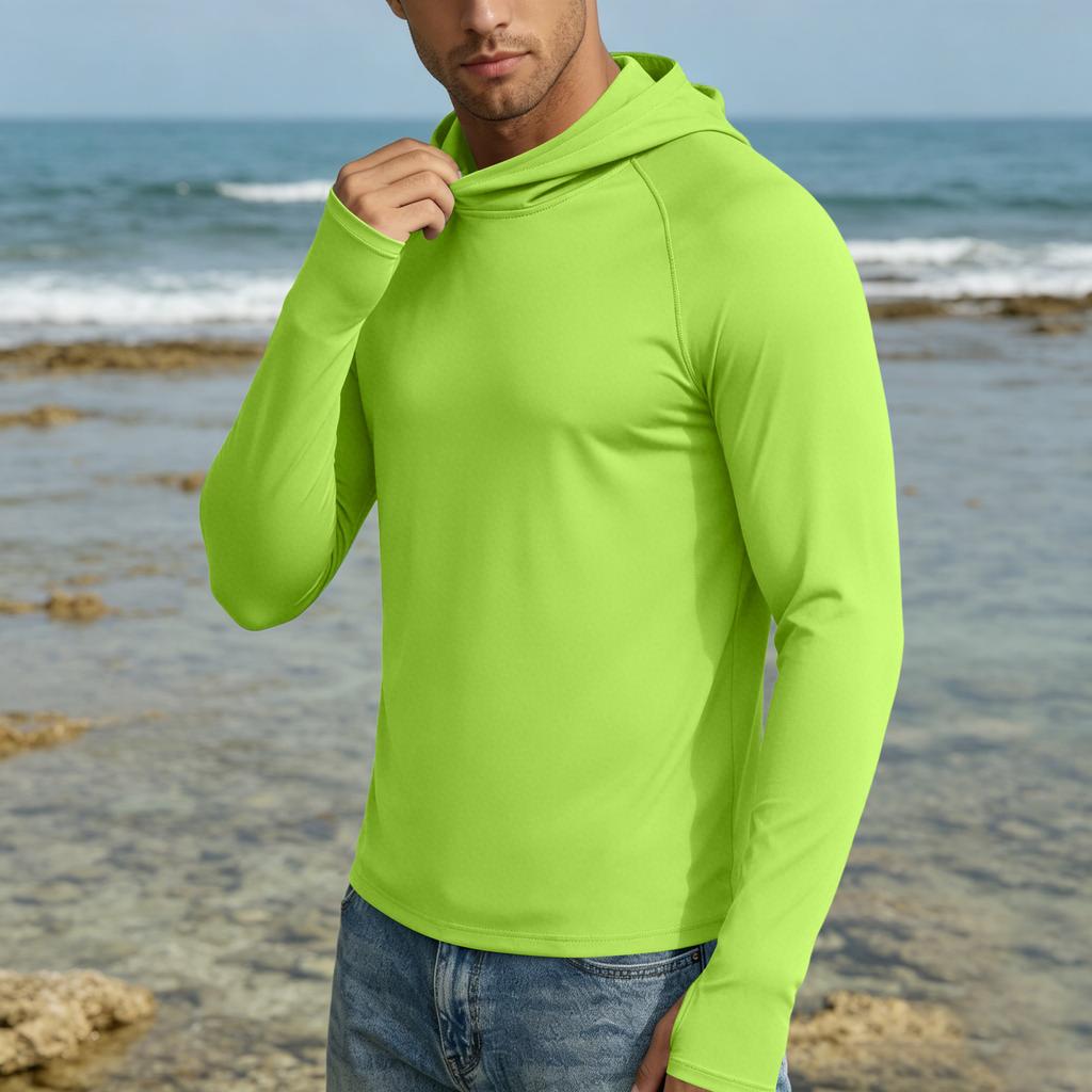 Herren UPF50 Plus Sonnenschutz Hoodie Schnelltrocknend Langarm Leichter Pullover für Outdoor-Aktivitäten Sport Reisen