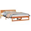 Bed Frame Wax Brown 140 X 200 Cm Solid Pine Wood