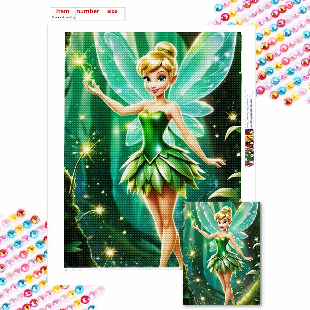 

Алмазная вышивка своими руками Фея цветов Набор для вышивания крестом Мозаичное искусство Алмазная живопись Полная выкладка Алмаз Домашнее украшение Round 20x30cm