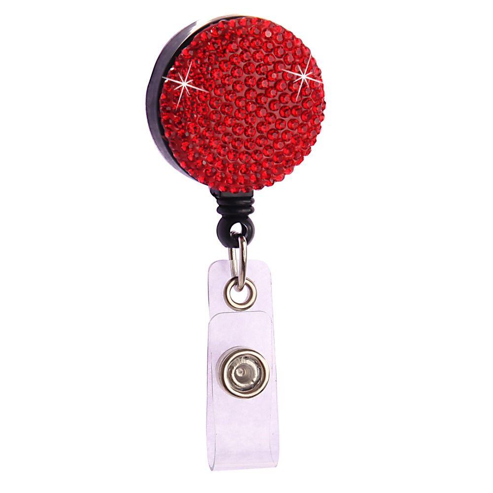 Chest Card Nurse Badge Reel Rhinestone Easy Pull Buckle Retractable Badge Holder Doctor Hospital