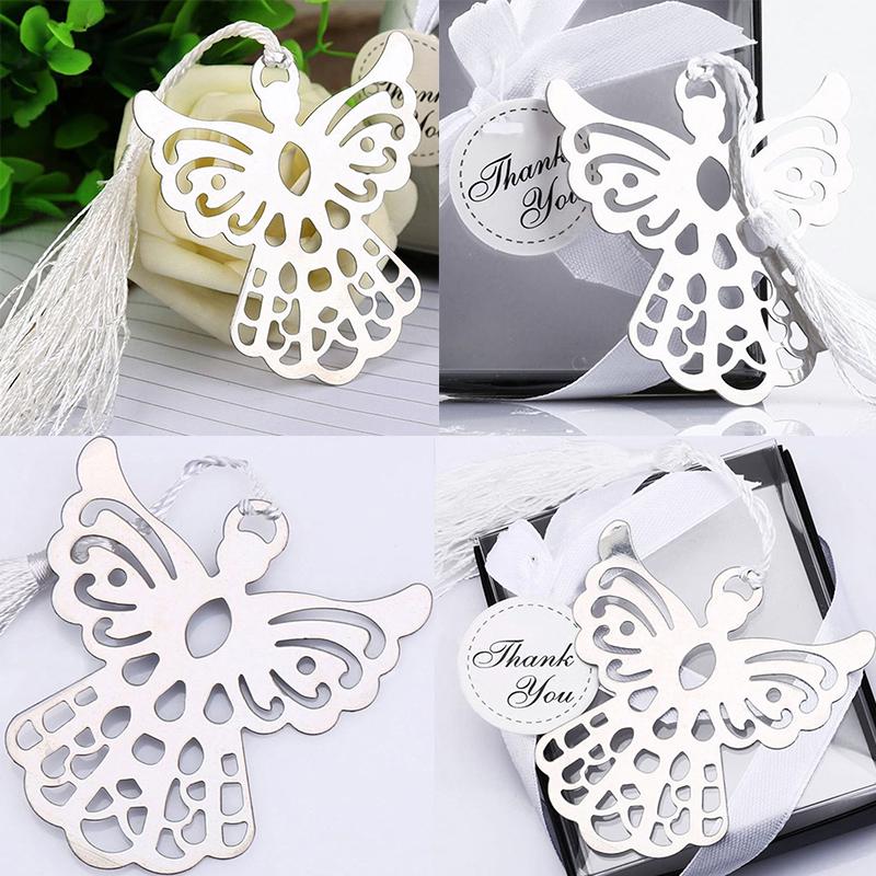 Hot Stainless Steel Silver Guardian Angel Bookmark Tassel Page Marker Ribbon Box