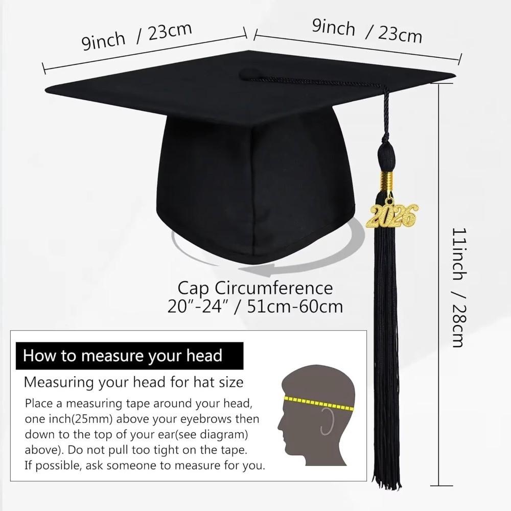 Breathable Matte 2026 Graduation Cap DIY Bachelor Academic Hat  College Graduations