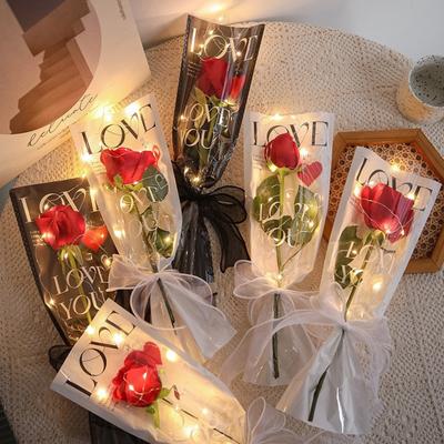 Transparent Bouquet Plastic Bag Waterproof Flower Wrapping Paper Gifts Rose Packaging Bags