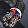 Heavy Duty Aluminum Alloy USB C Cable Wire PD100W Fast Charge And Data Transfer With Dynamic Colorful LED Light Effects