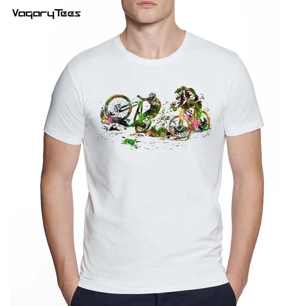 Summer Men T-shirt Downhill Biking Print Casual Heartbeat Stimulation Exercise Male Harajuku Tshirt  Men Clothing